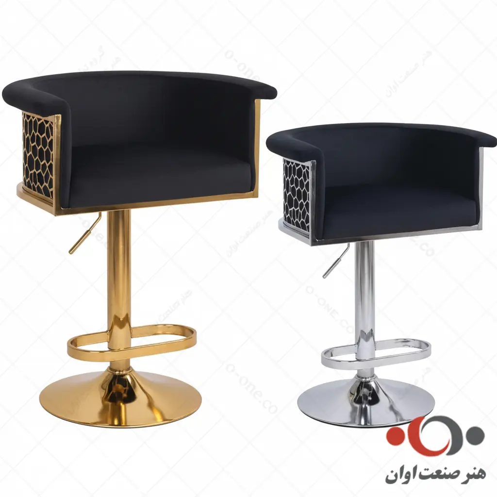 صندلی اپن جکدار سوفیا با آبکاری کروم و فورتیک طلائی