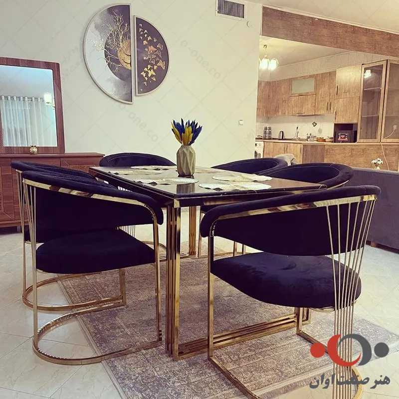 صندلی غذاخوری آآلیسون با بدنه طلائی