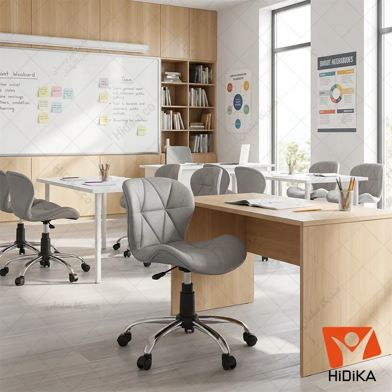 صندلی پایه گردان لارا چرمی