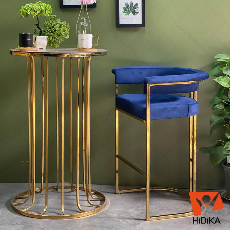 صندلی کانتر سوفیا نیم پشتی طلائی