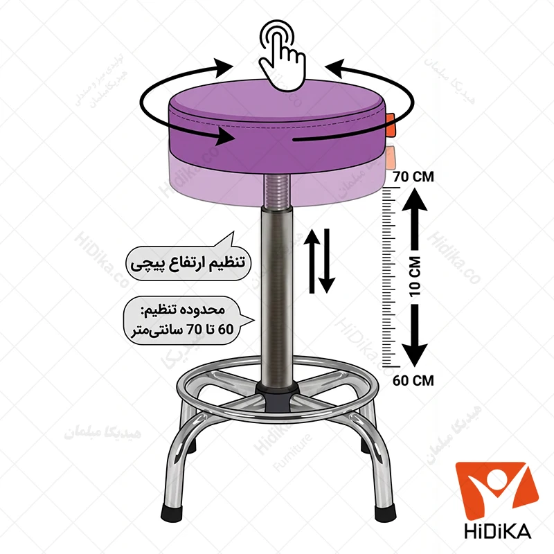 صندلی پایه پیچی تابوره