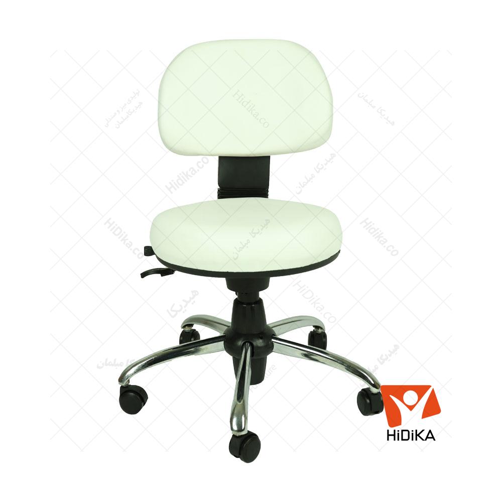 صندلی آزمایشگاهی پشتی دار کد S280 چرم سبز