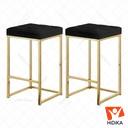 صندلی کانتر لیدن مشکی بدنه طلائی