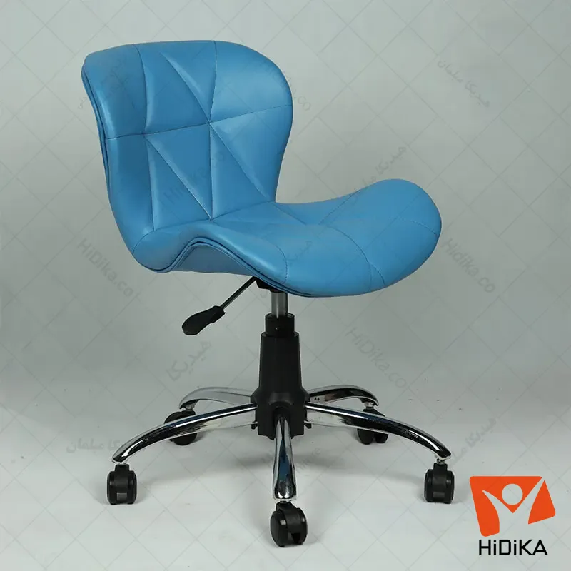 صندلی گردان لارا چرم آبی