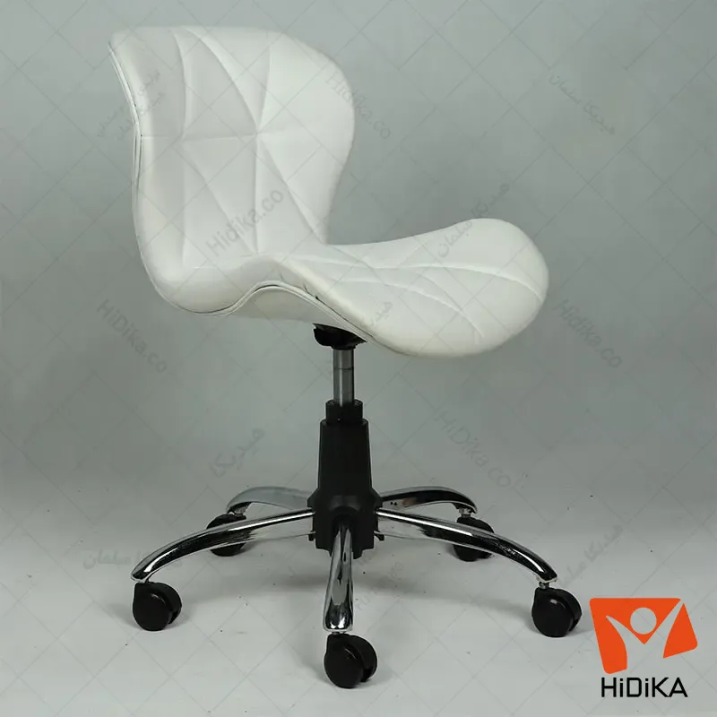 صندلی لارا گردان چرم پارس سفید