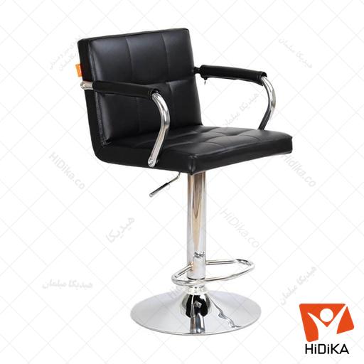 صندلی اپن ریما دسته دار (چرم) (چرم قهوه ای روشن کد 2, فلزی ( آبکاری نقره ای کروم ))