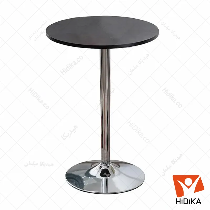 میز بار سروین (سفید, بدنه آبکاری نقره ای ( کروم pvd ), گرد)