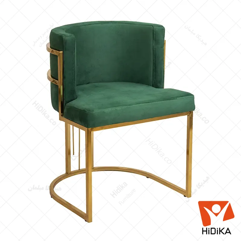 صندلی نادیا (بدنه آبکاری نقره ای ( کروم pvd ), پارچه سفید شیری کد 1)