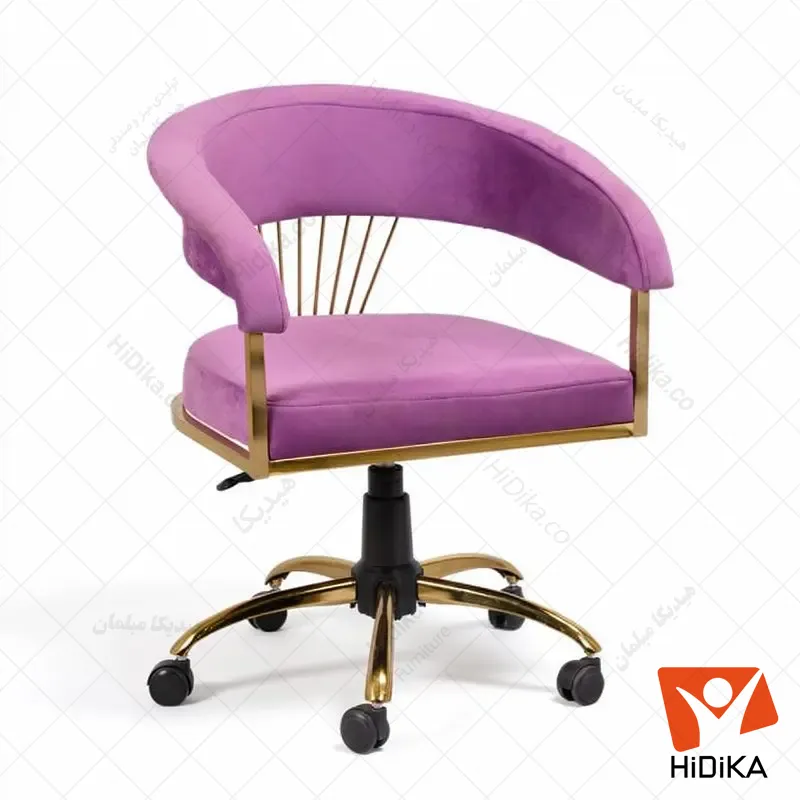 صندلی آرایشگاهی آلیسون (بدنه آبکاری نقره ای ( کروم pvd ), پارچه سفید شیری کد 1)