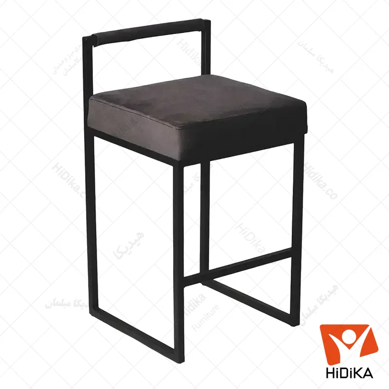 صندلی کانتر آتوسا (بدنه آبکاری نقره ای ( کروم ), پارچه سفید شیری کد 1)